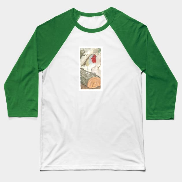 Autumn robin Baseball T-Shirt by Créa'RiBo